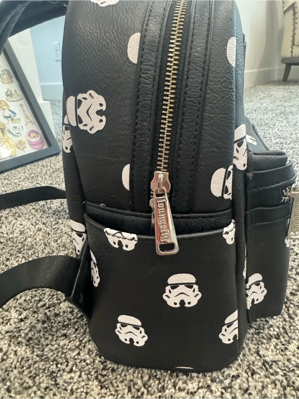 Loungefly Black Star Wars Stormtrooper Mini Backpack All Over Print
